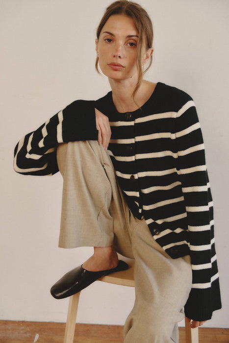 London Striped Cardigan