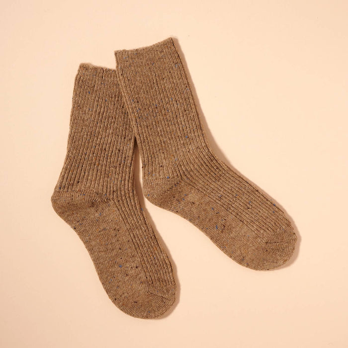 Speckled Ribbed Crew Socks