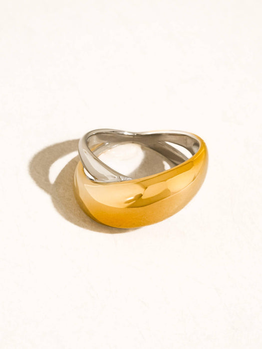 Two Tone Dome Band Ring