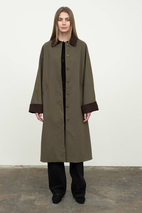 Ombre d’Olive Trench Coat