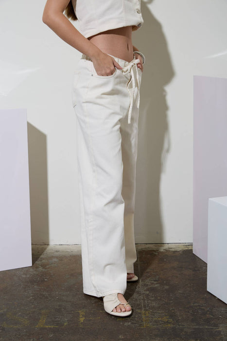 Ecru Denim Pants