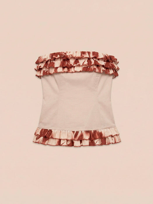 Flor Roja Strapless Top