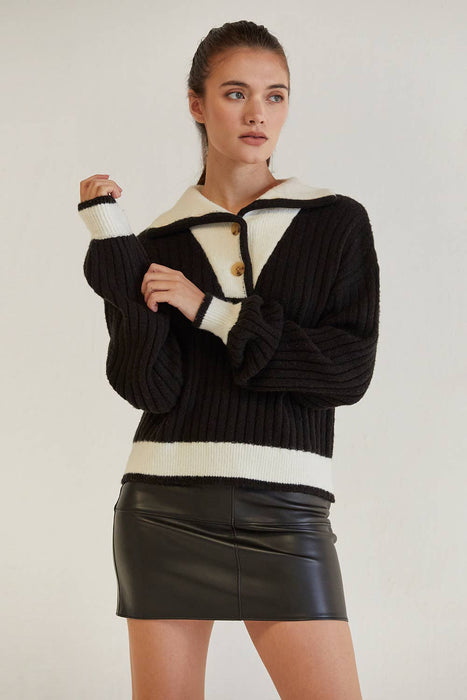 Daniella Collared Knit Sweater