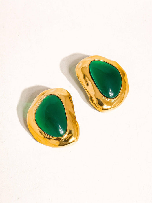 Mia Green Stone Studs