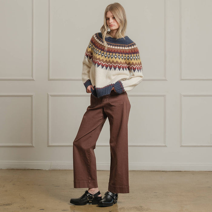 Fair Isle Pattern Knit Sweater