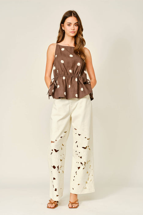 Taylor Cut Out Embroidered Pants