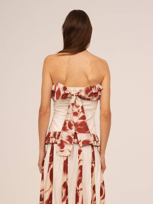 Flor Roja Strapless Top