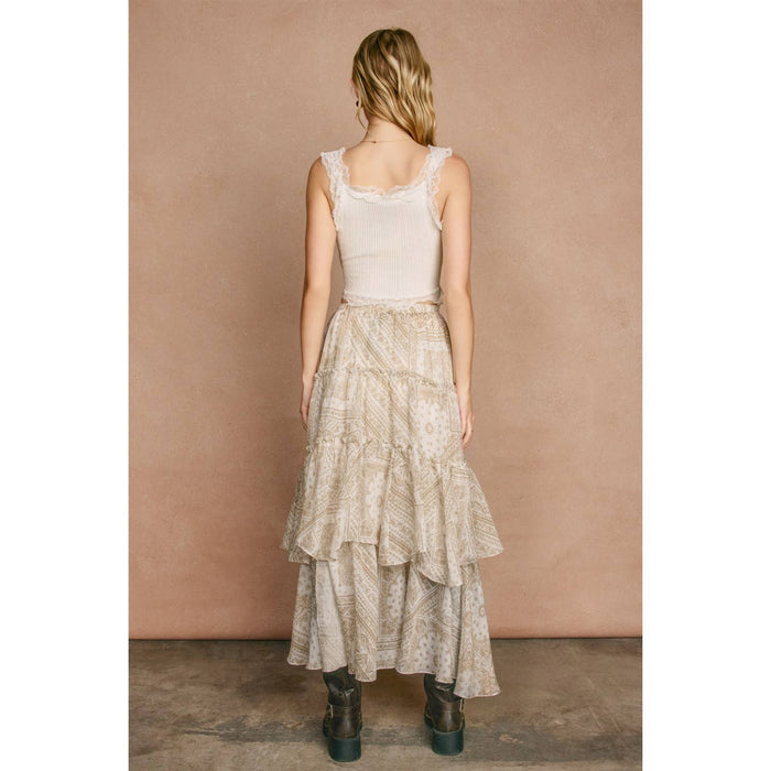 Paisley Tiered Maxi Skirt