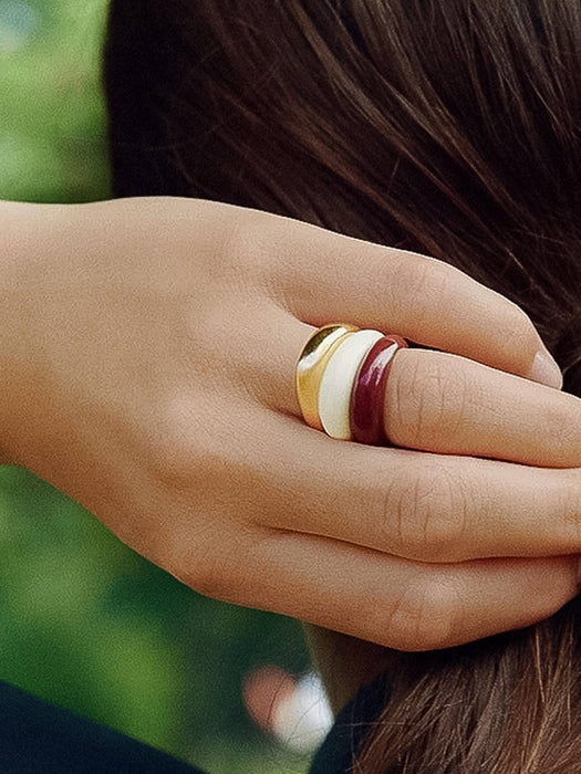 Lottie Vintage Enamel Ring