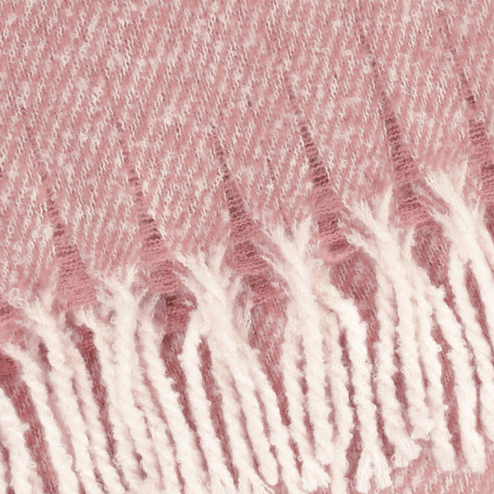Rococo Pink Woven Throw Heather