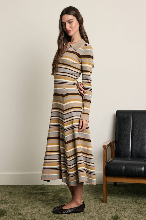 Enu Striped Midi Dress