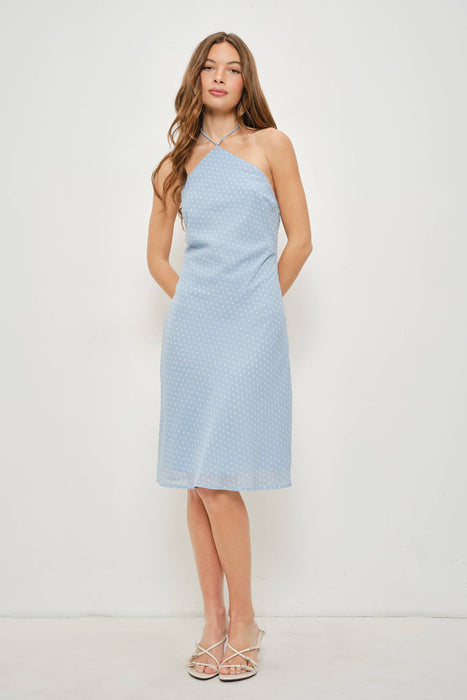 Pois Bleus Midi Dress
