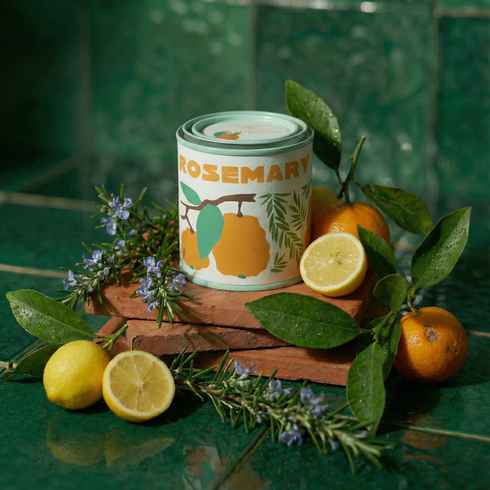 Rewined Market Rosemary and Citrus Zest 6 oz Tin Candle