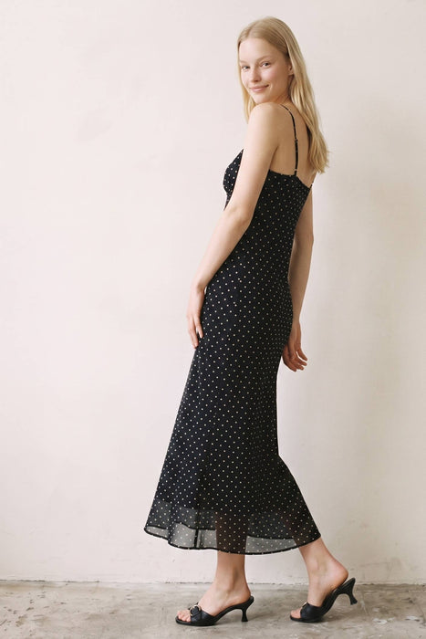 Noire Pois Maxi Dress