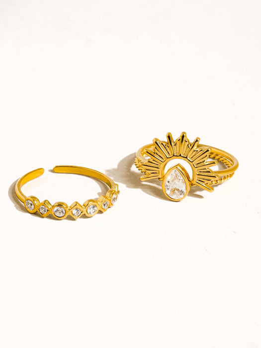 Sun Stone Layered Ring