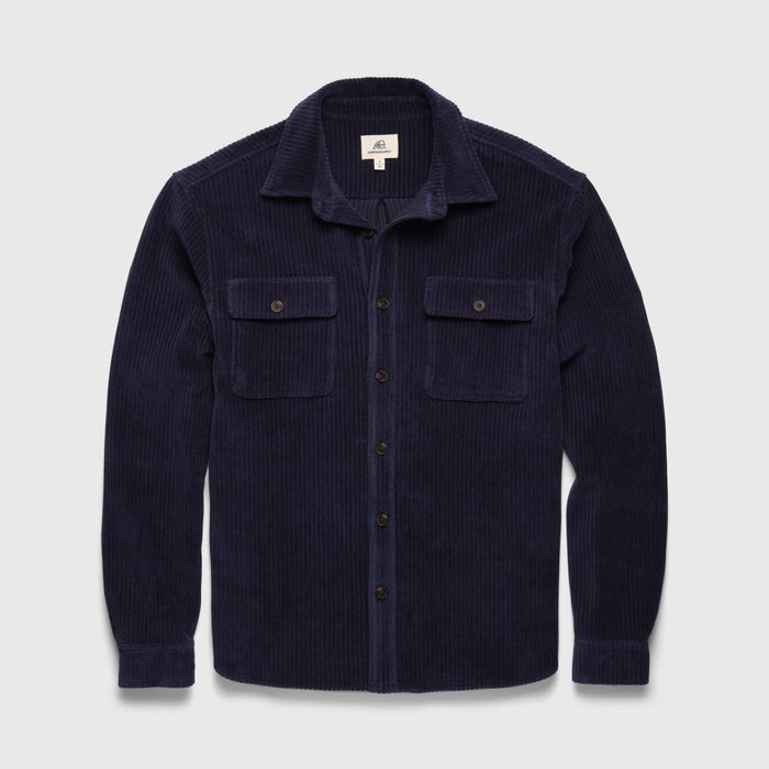 Dylan Soft Corded Shirt Jacket - Navy Blazer