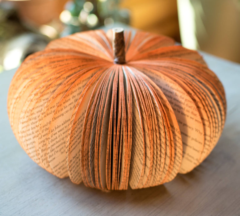 Pumpkin Repurposed Book Decor