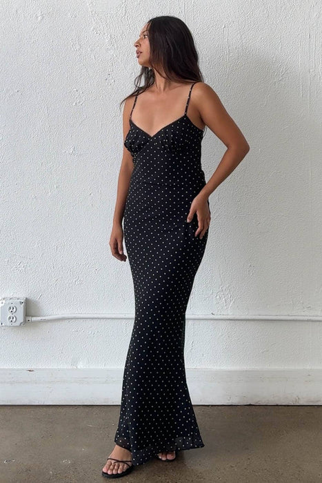 Noire Pois Maxi Dress