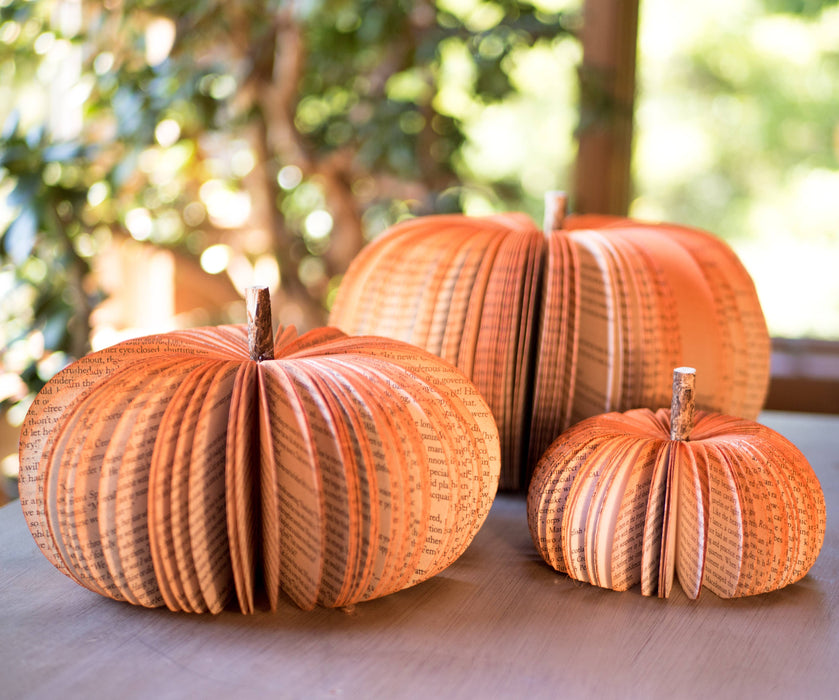Pumpkin Repurposed Book Decor