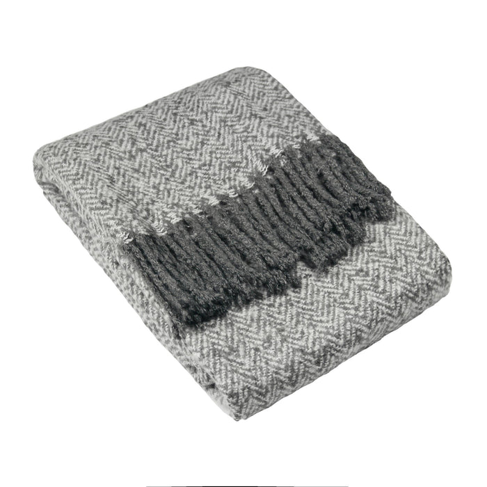 Weaver Herringbone Throw Grey