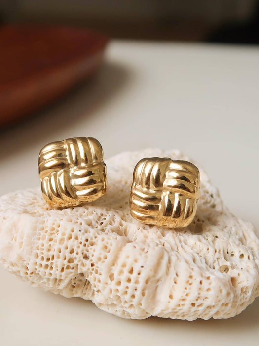 Square Knot Stud Earring