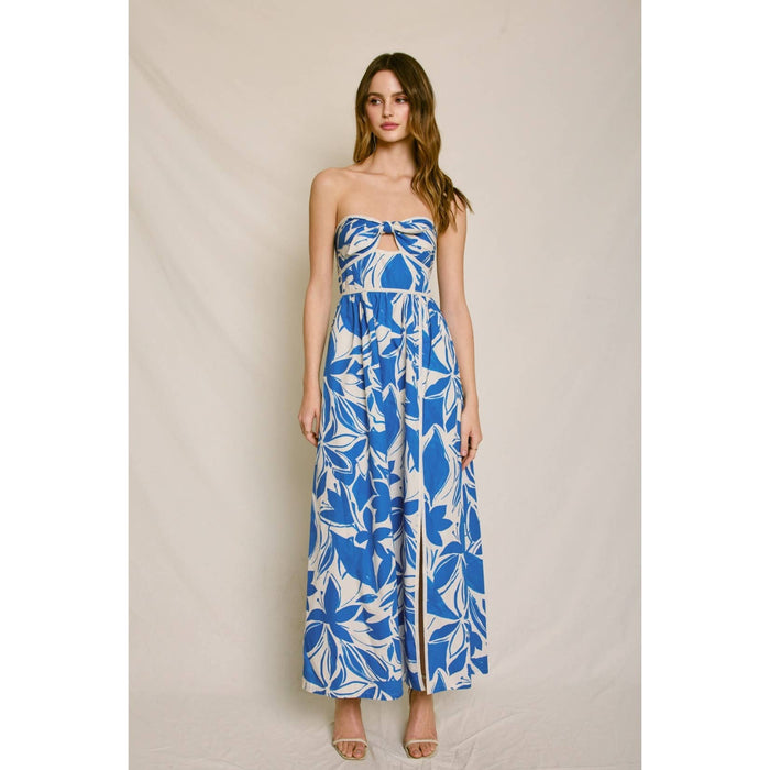 Azure Strapless Maxi Dress