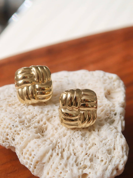 Square Knot Stud Earring