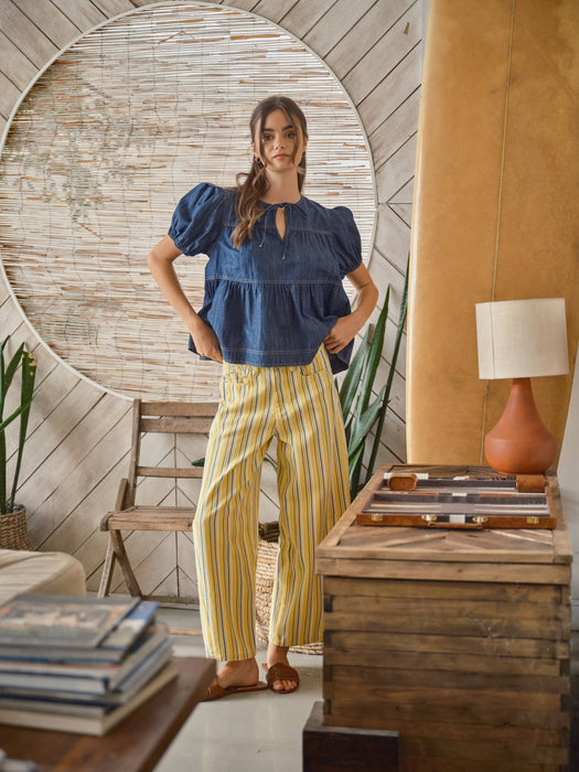 Sunny Stripe Barrel Pants