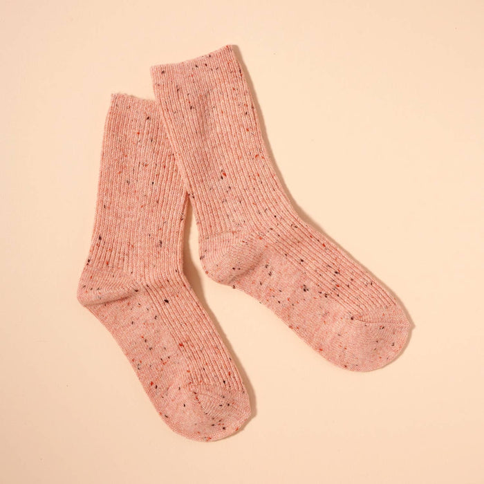 Speckled Ribbed Crew Socks