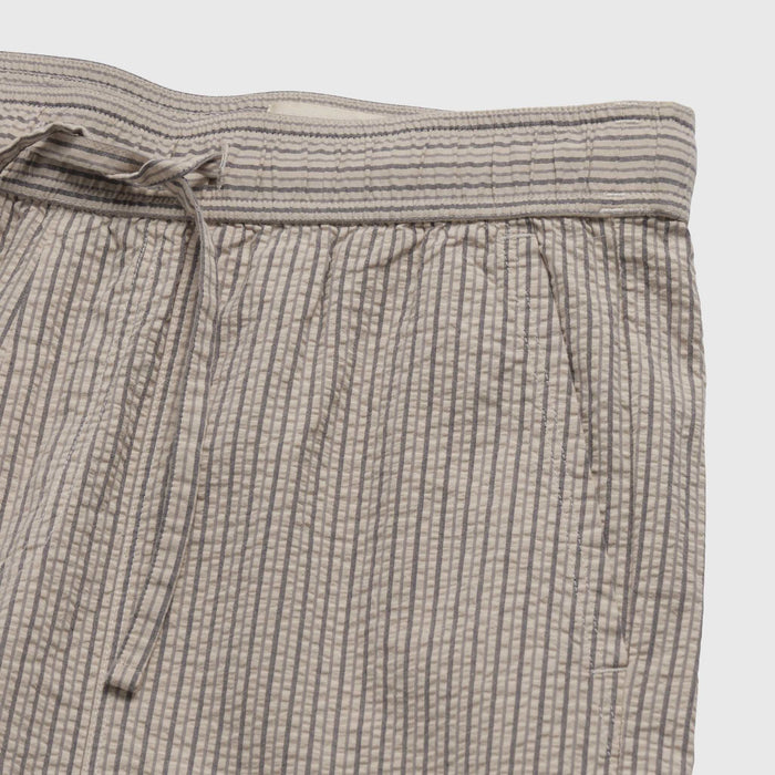 Tyler Crinkle Stripe Drawstring Short - Chinchilla