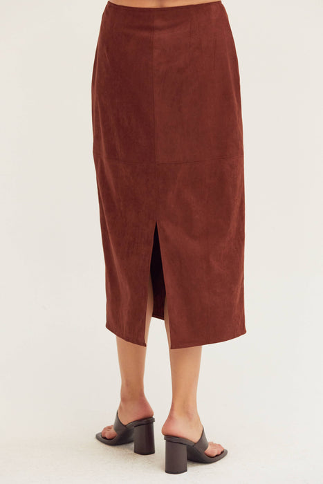 Lynette Suede Midi Skirt