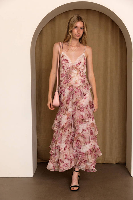 Roseraie Ruffle Maxi Dress