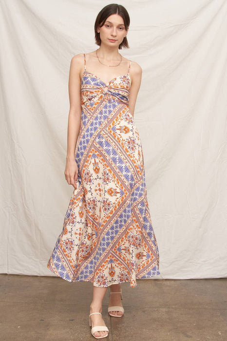 Sleeveless Paisley Slip Dress
