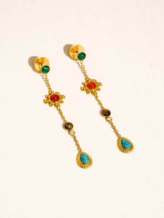 Gemstone Drop Earrings