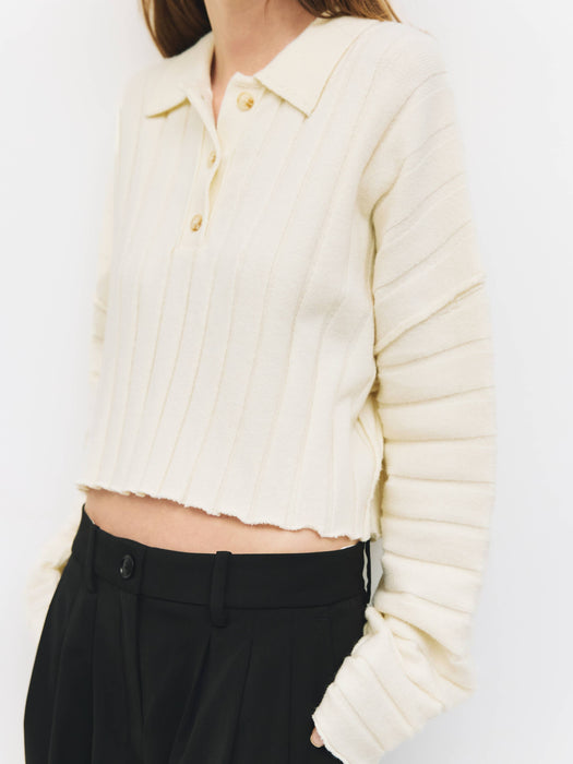 Muse Ribbed Polo Knit