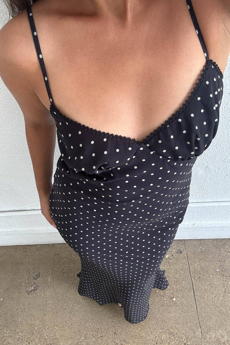 Noire Pois Maxi Dress