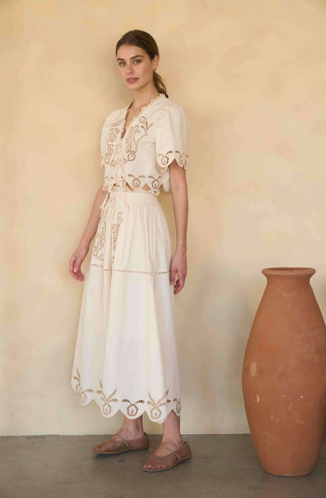 Isla Lace Midi Skirt