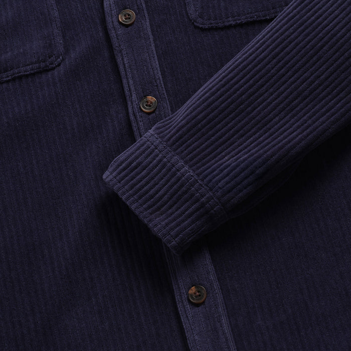 Dylan Soft Corded Shirt Jacket - Navy Blazer