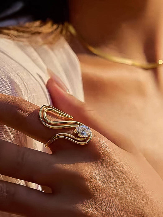 Abstract Oval Ring