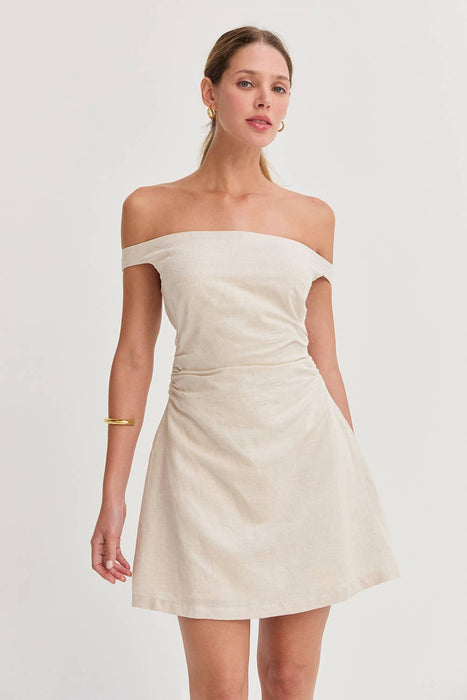 Oatmeal Off Shoulder Dress