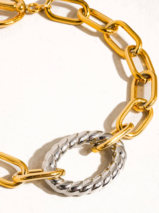 Two Tone Bold Chain Bracelet