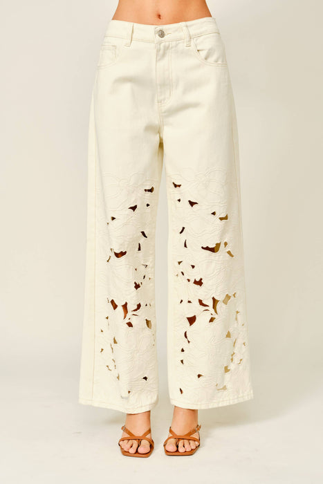 Taylor Cut Out Embroidered Pants