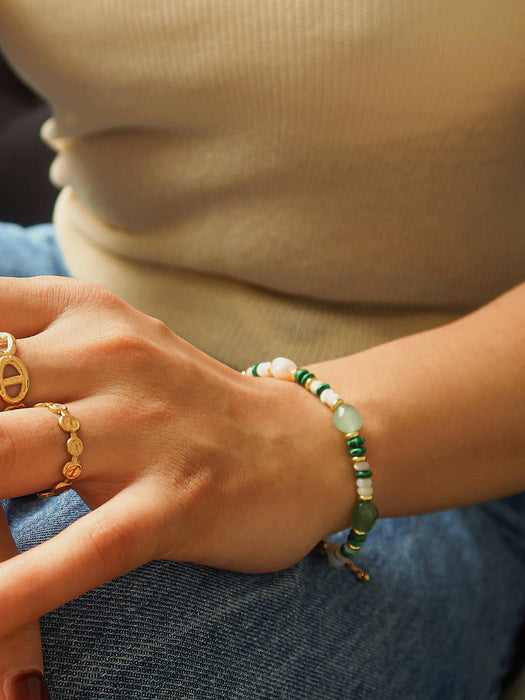 Bohemian Stone and Bead Bracelet