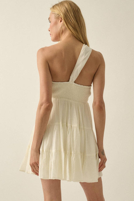 One-Shoulder Tiered Mini Dress