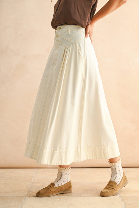 Ecru Denim Skirt