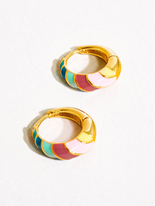 Striped Hoop Earring