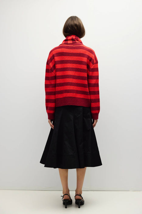 Rouge Striped Sweater with Scarf