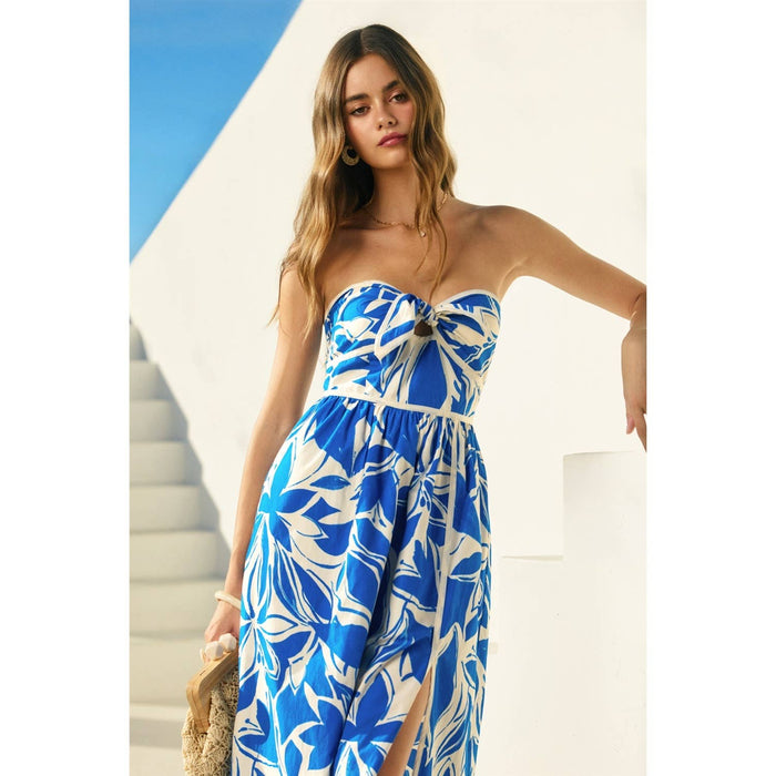 Azure Strapless Maxi Dress