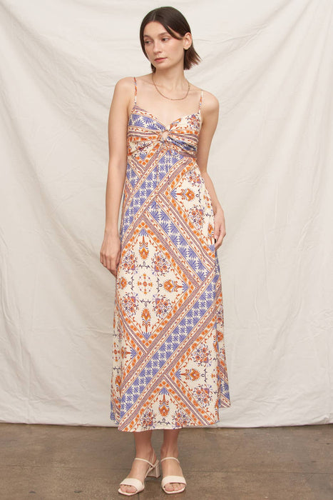 Sleeveless Paisley Slip Dress