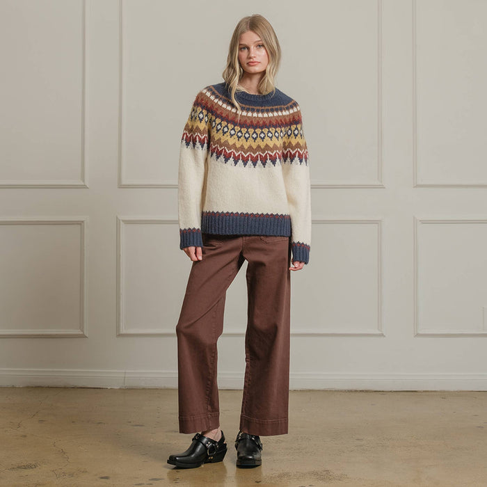 Fair Isle Pattern Knit Sweater